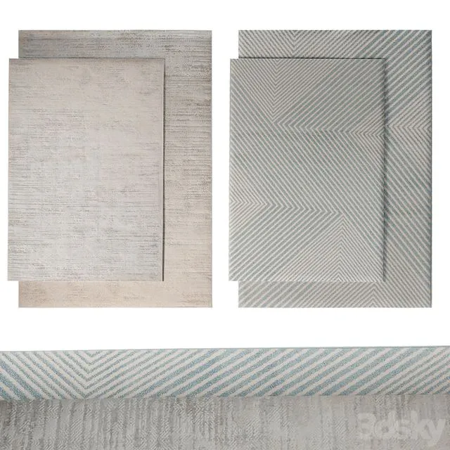 Set of 4 rugs from luxdeco Luzon and Pembroke Cross series 3dsMax Model