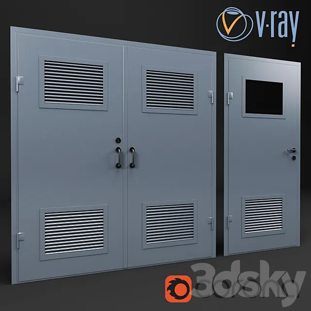set of 6 doors for switchboard. factory “ProfMaster”. Vray. corona. 3DSMax File