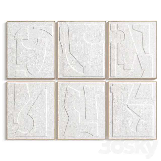 Set of 6 embossed paper frames Hekatos La Redoute 3ds Max