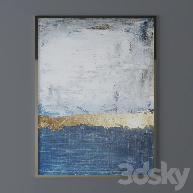 Set of abstract paintings 35 3ds Max