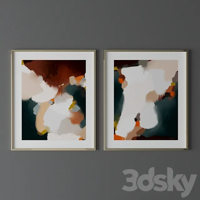 Set of abstract paintings13 3ds Max