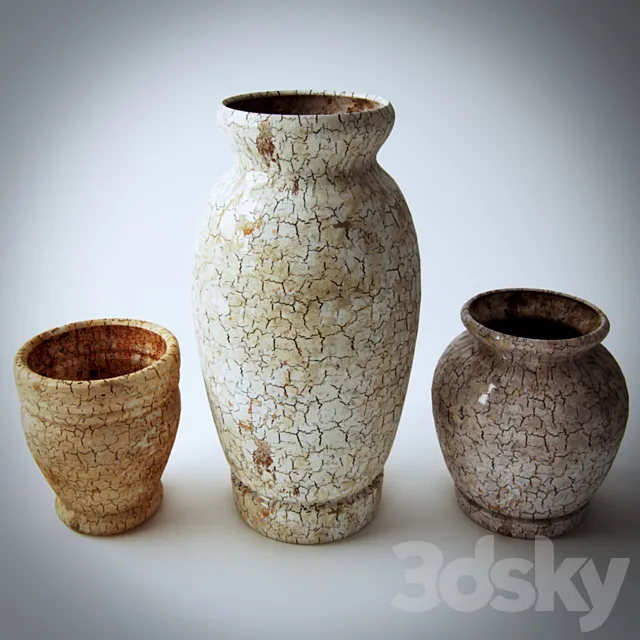 Set of antique vases 3DS Max Model