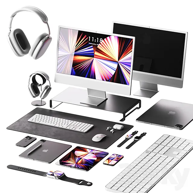 Set of Apple equipment 2 3ds Max