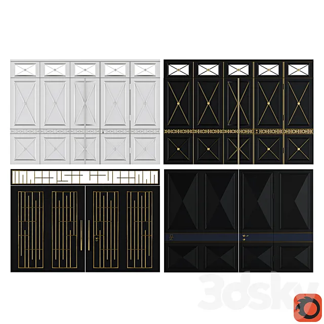 Set of author’s metal hinged gates 3ds Max