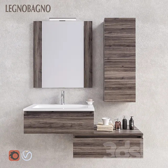 Set of bathroom furniture Componibile 1 3DSMax File