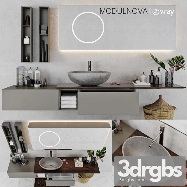 Set of Bathroom Furniture Modulnova Infinity Decor 3dsmax Download