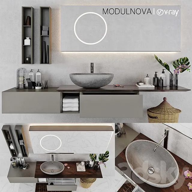 Set of bathroom furniture MODULNOVA Infinity_Decor 3DSMax File