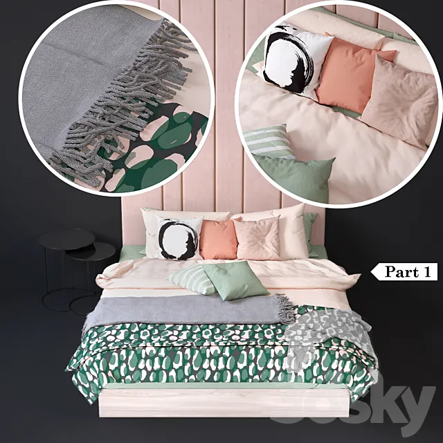 Set of bed linen 3 (Part 1) 3ds Max