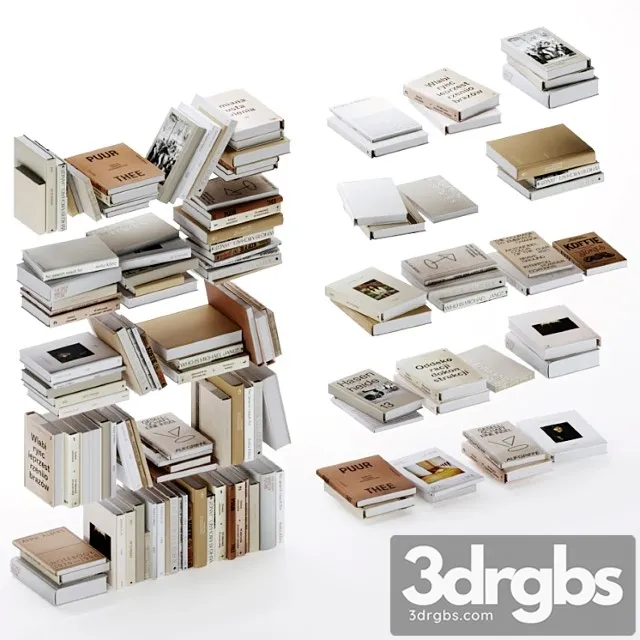 Set of beige and white design and art books vol3