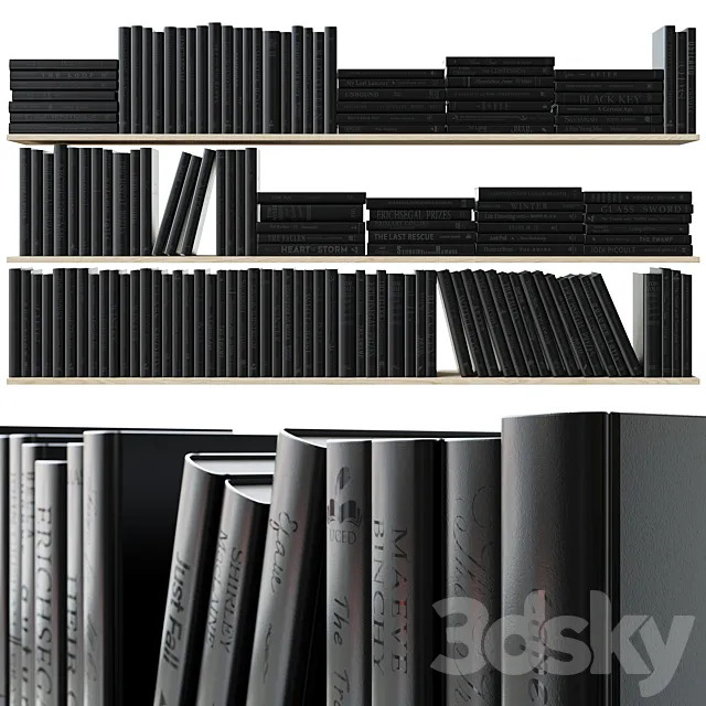 Set of books Black books_1 3DSMax File