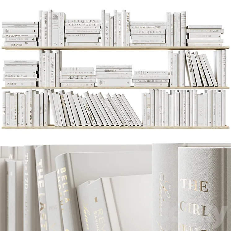 Set of books Books Beige_1 3DS Max Model