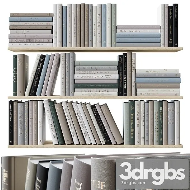 Set of Books Colored Pastel Colors 3dsmax Download
