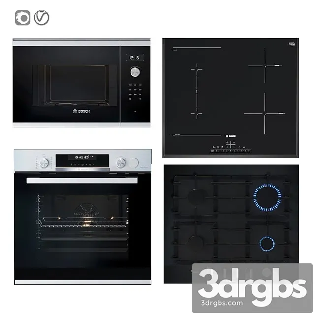 Set of Bosch Appliances Gray 6 3dsmax Download