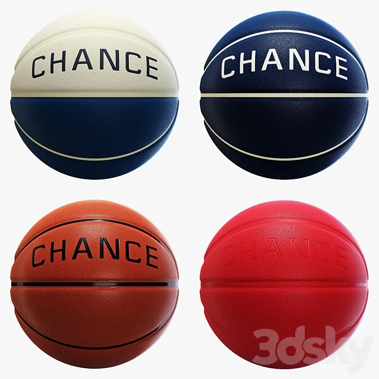 Set of chanse basketballs 3DS Max Model