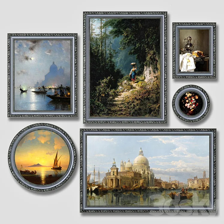 Set of classic paintings 3DS Max