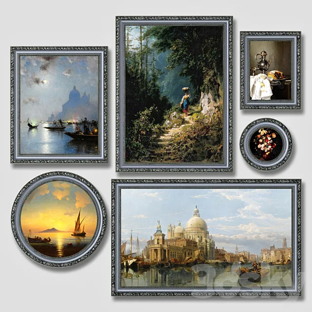 Set of classic paintings 3DSMax File