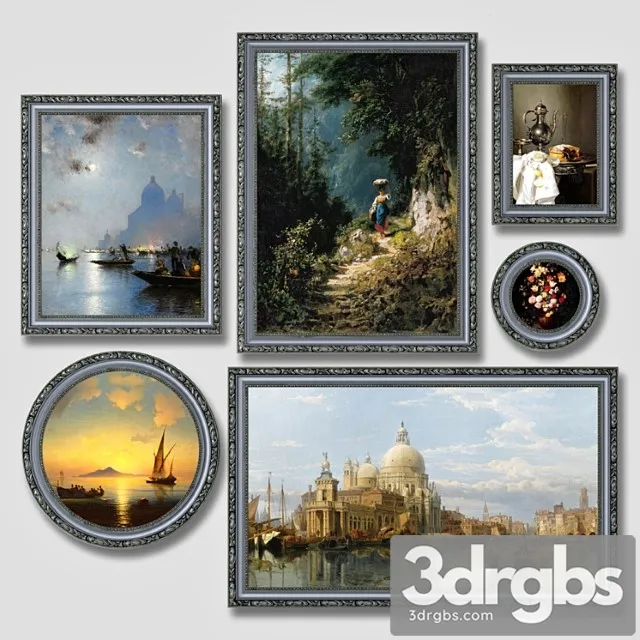 Set of classic paintings