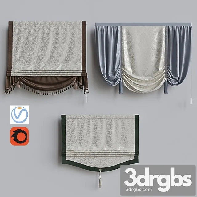 Set Of Classic Roman Curtains 3 3dsmax Download