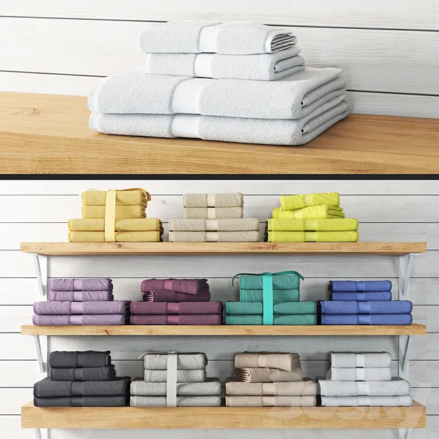 Set of colorful towels 2 3DS Max Model