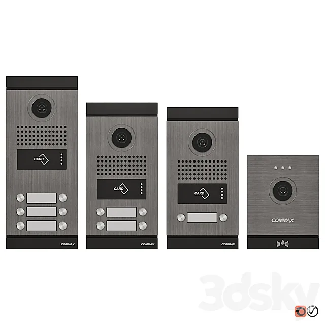 Set of COMMAX FINE VIEW on-door speakerphones 3DSMax File