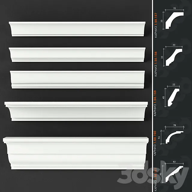 Set of cornices Europlast_8 3ds Max