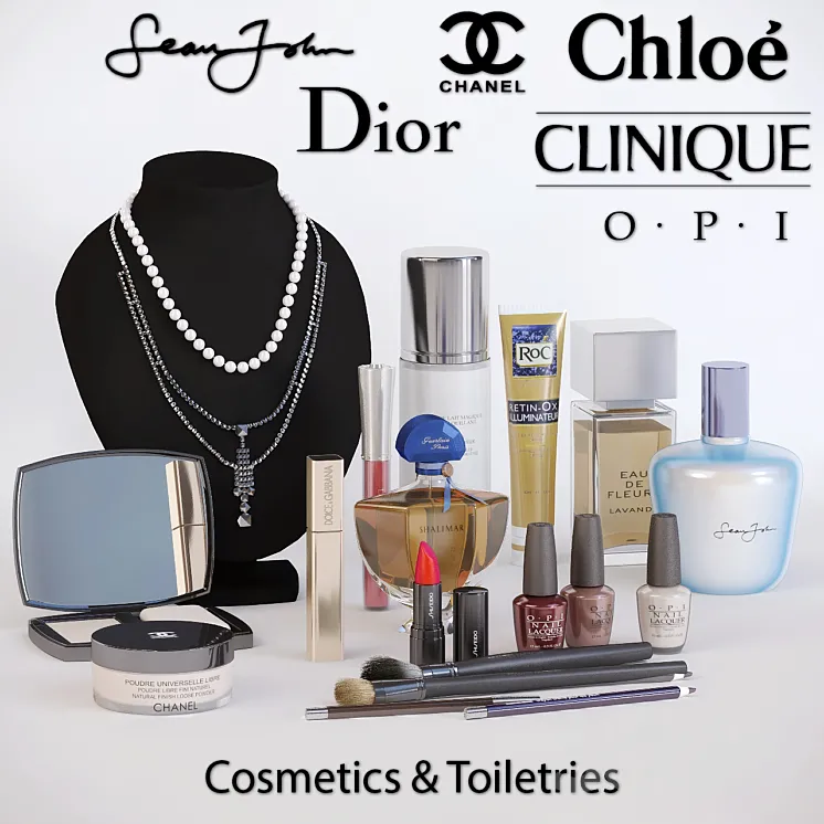 Set of cosmetics and toiletries 3DS Max