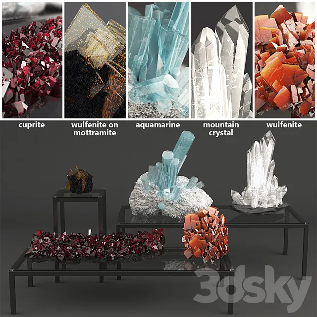 Set of Crystals 3DS Max Model