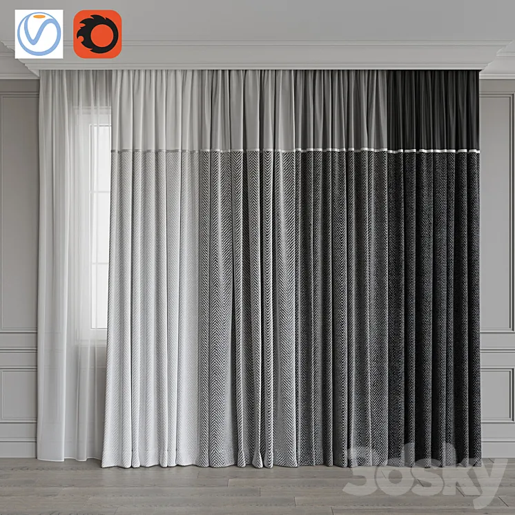 Set of curtains 107 3DS Max