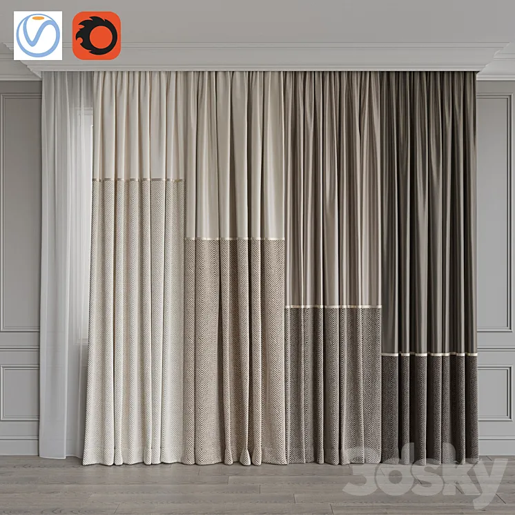 Set of curtains 109 3DS Max
