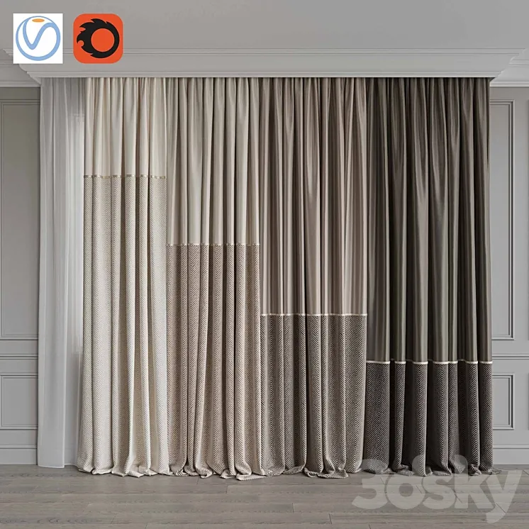 Set of curtains 111 3DS Max