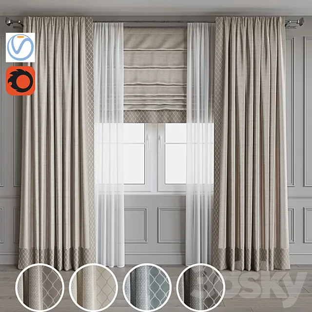 Set of curtains 62 3DS Max Model