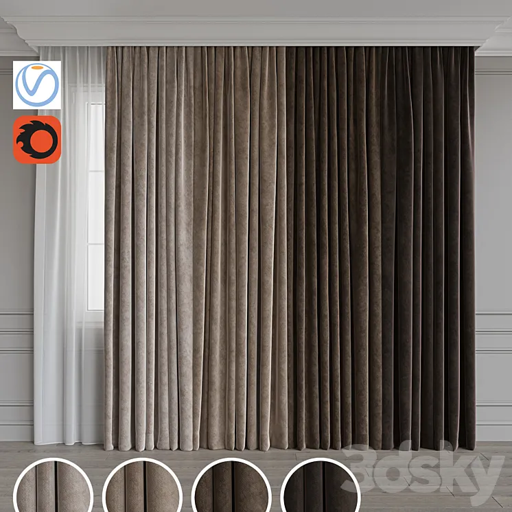 Set of curtains 66 3DS Max