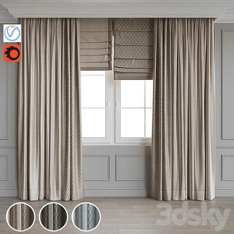 Set of curtains 68 3DS Max