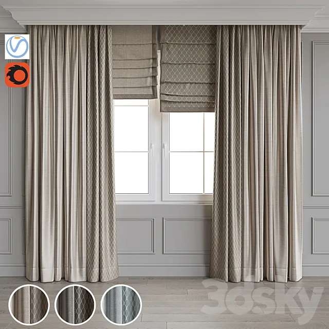 Set of curtains 68 3DSMax File