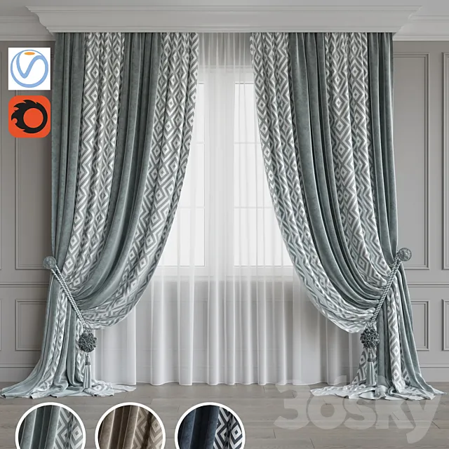 Set of curtains 70 3ds Max