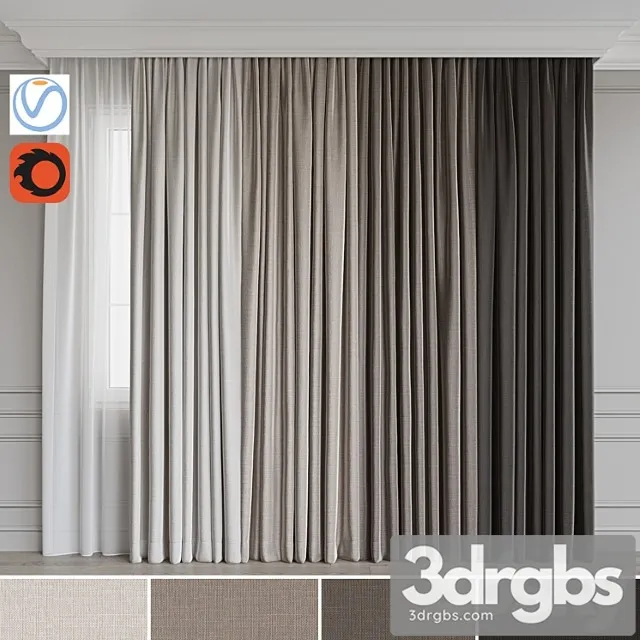 Set of curtains 72 3dsmax Download