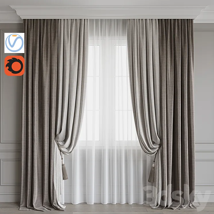 Set of curtains 79 3DS Max