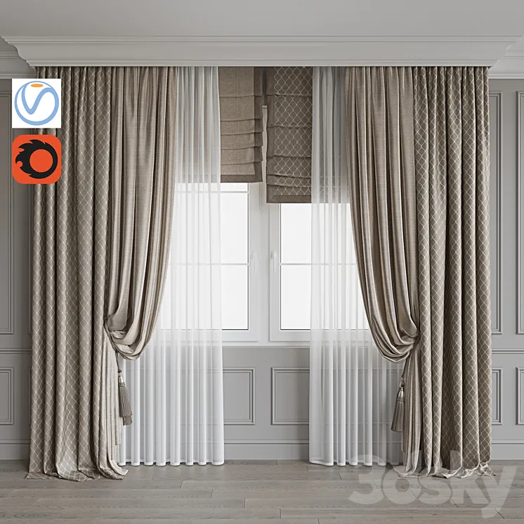 Set of curtains 82 3DS Max