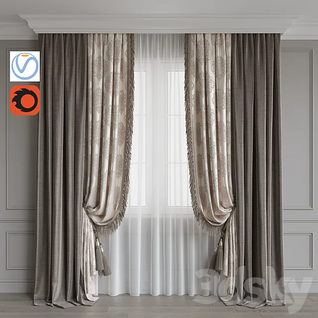 Set of curtains 84 3DS Max Model