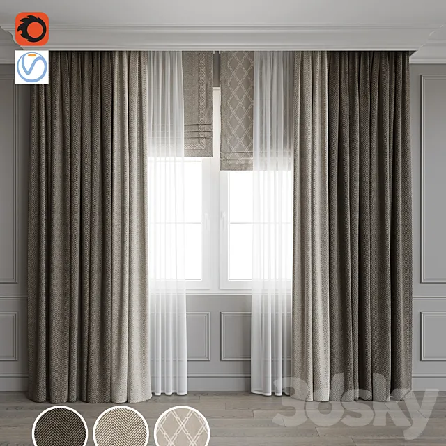 Set of curtains 87 3ds Max