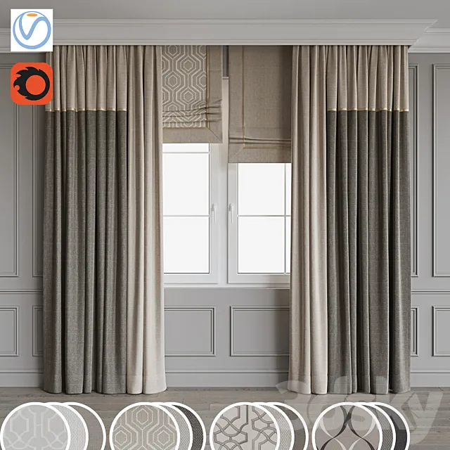 Set of curtains 97 3DS Max Model