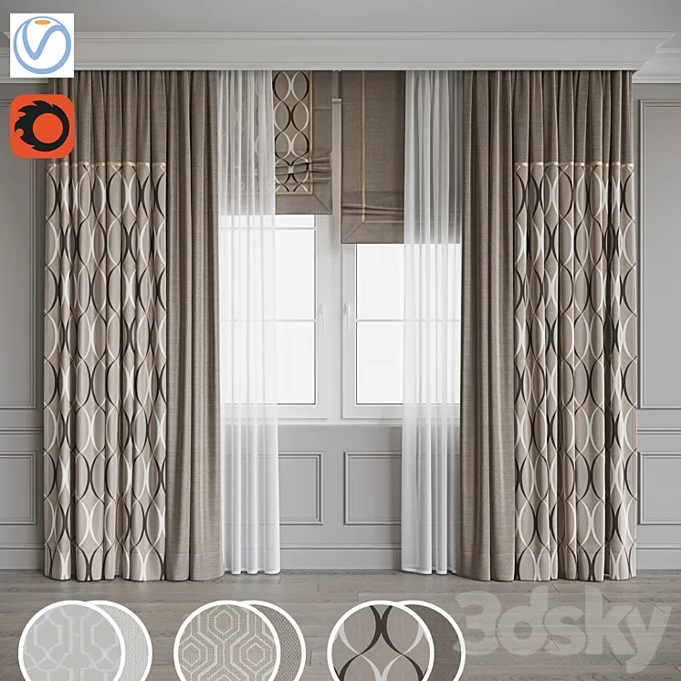 Set of curtains 98 3DS Max Model