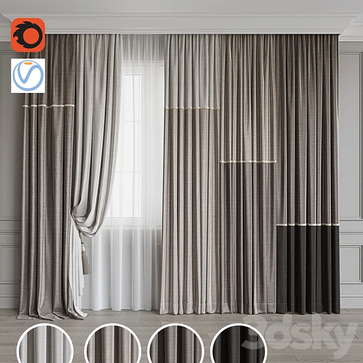 Set of curtains 99 3DS Max Model