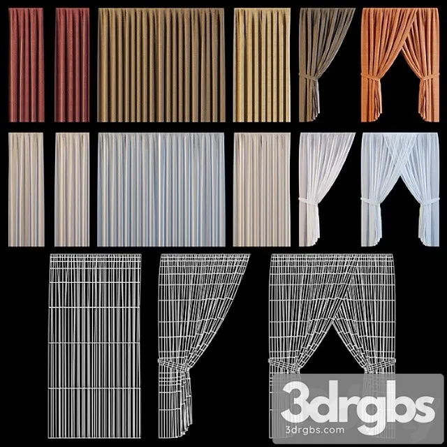 Set of curtains for windows of the exterior 3dsmax Download