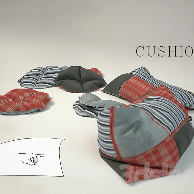 Set of cushions 3DSMax File