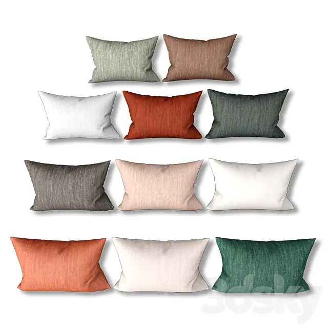 Set of decorative cushions (Set 002). 3ds Max