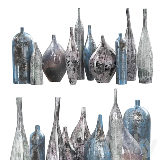 Set of decorative glass vases 3dsMax Model