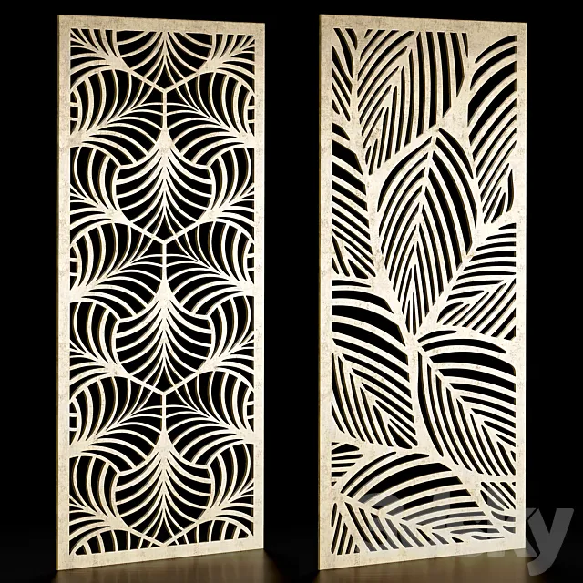 Set of decorative panels 28 3DS Max Model