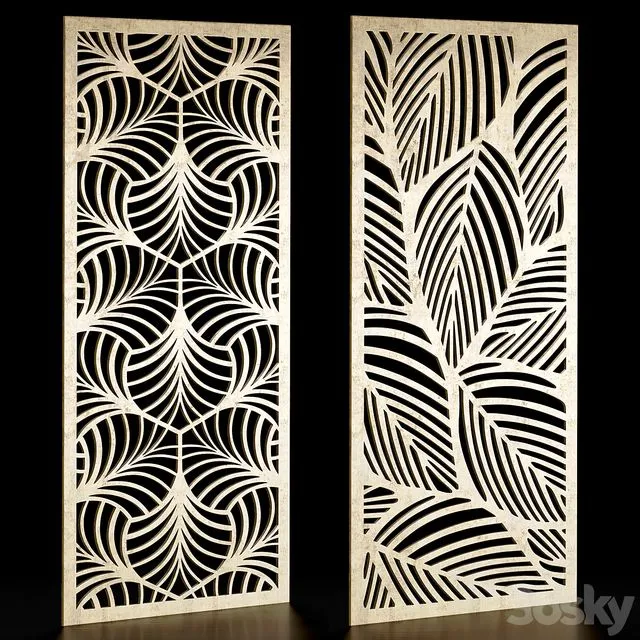 Set of decorative panels 28 3dsMax Model