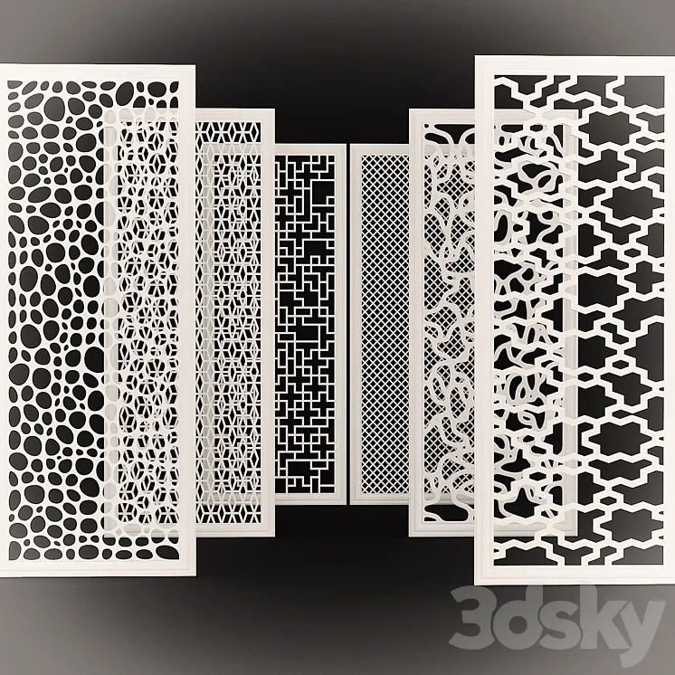 Set of decorative panels 3DS Max